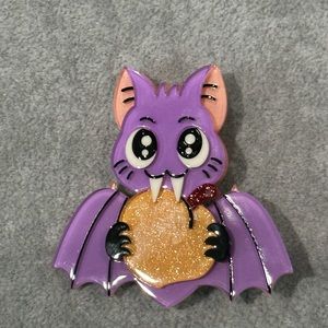 Erstwilder Mimsy Cute & Spooky Halloween Fruit Bat Attack Brooch.